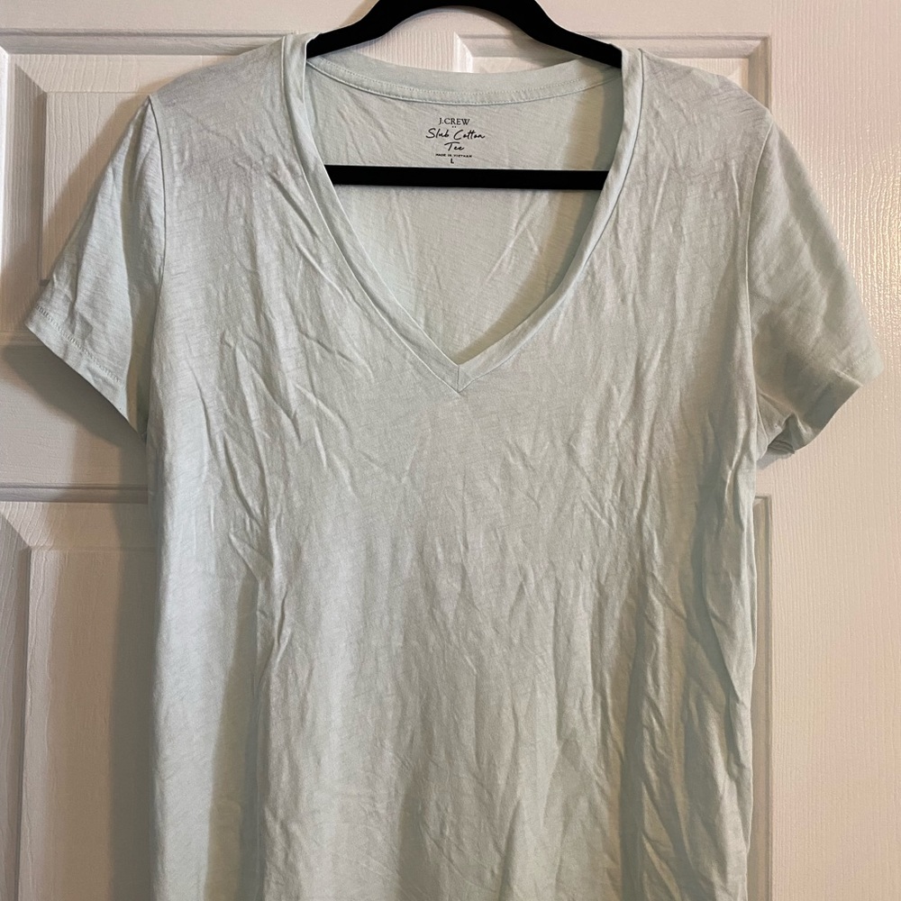 J Crew V Neck Tee - pretty light blue color